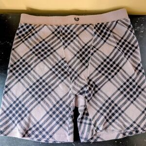 PINK Women's Gingham Plaid Boxer Shorts Cotton Small Casual Cozy Sleepwear